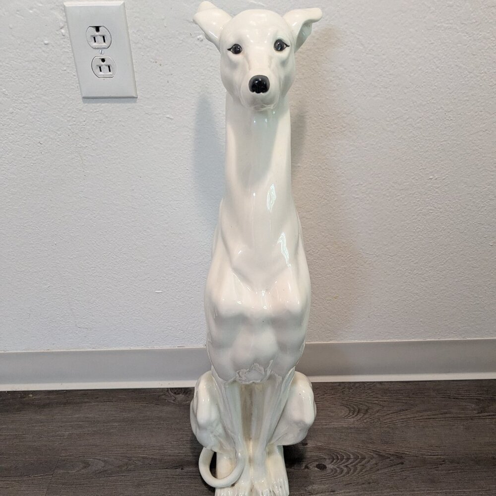 Whippet Greyhound Dog Statue